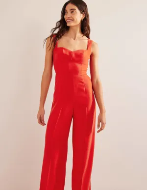 Sweetheart Wideleg Jumpsuit-Vermillion