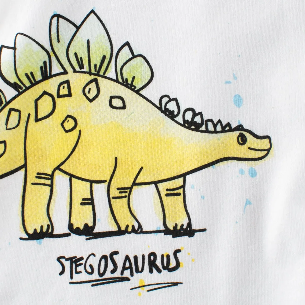 Toddler/Kid Boy's Roaring Dinosaur Print Design White T-Shirt