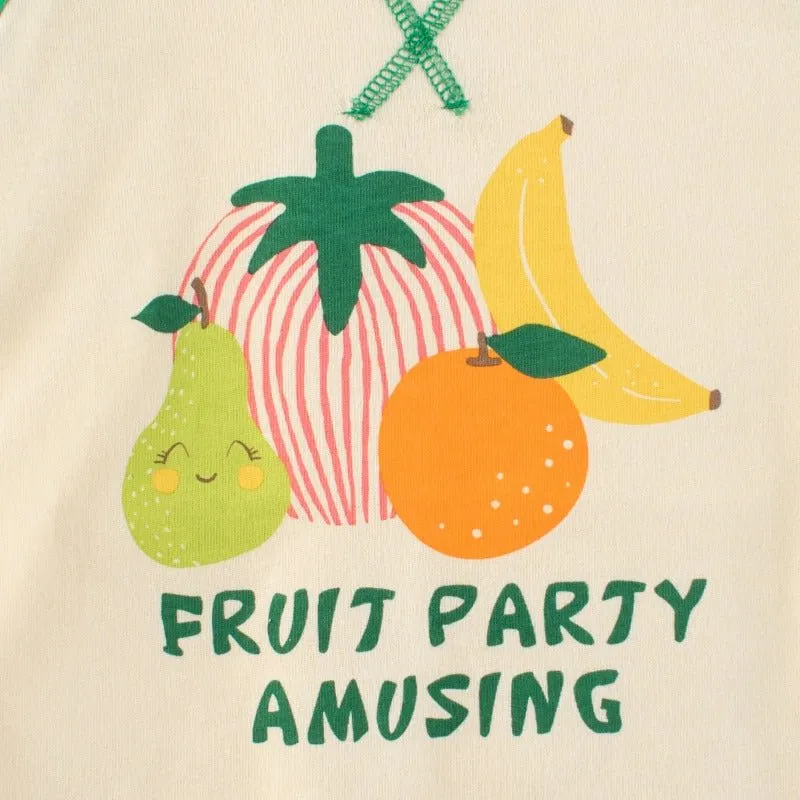 Toddler/Kid Girl's Long Sleeve Fruit Party Print Design T-shirt