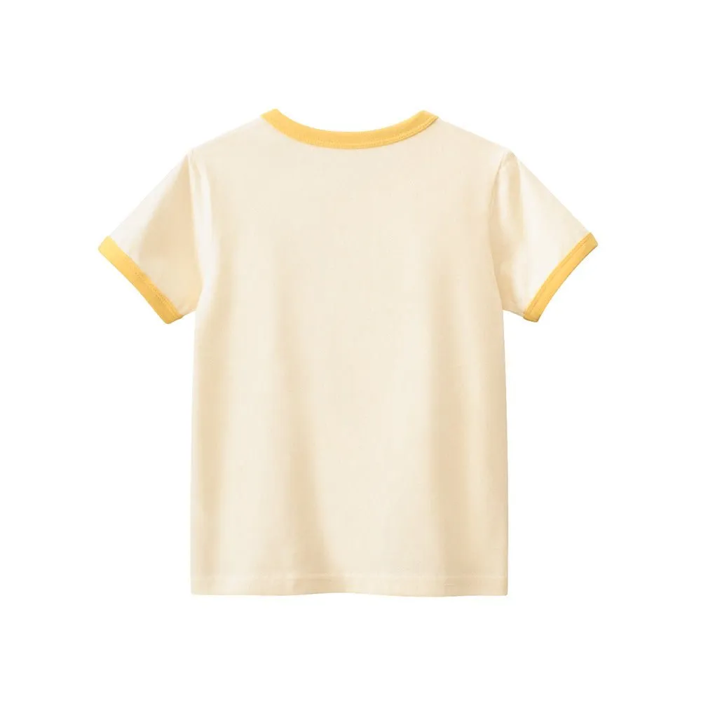 Toddler/Kid Girl‘s Sunflower and Kitty Print Design Tee