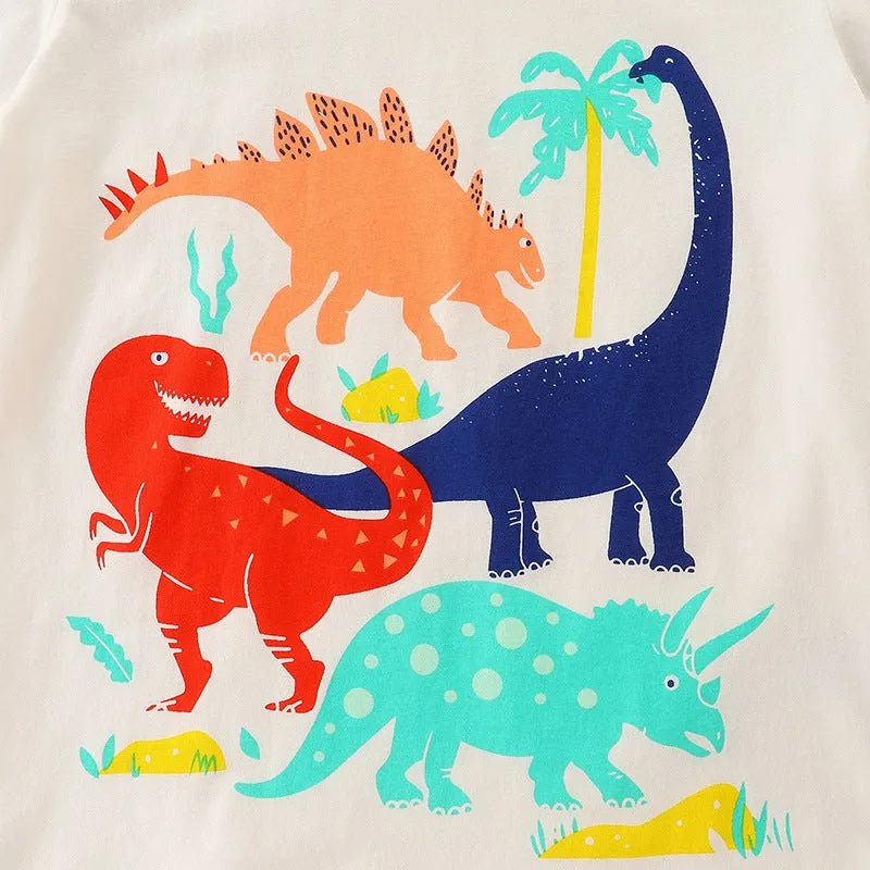 Toddler/Kid Multi-Color Dinosaurs Print T-shirt