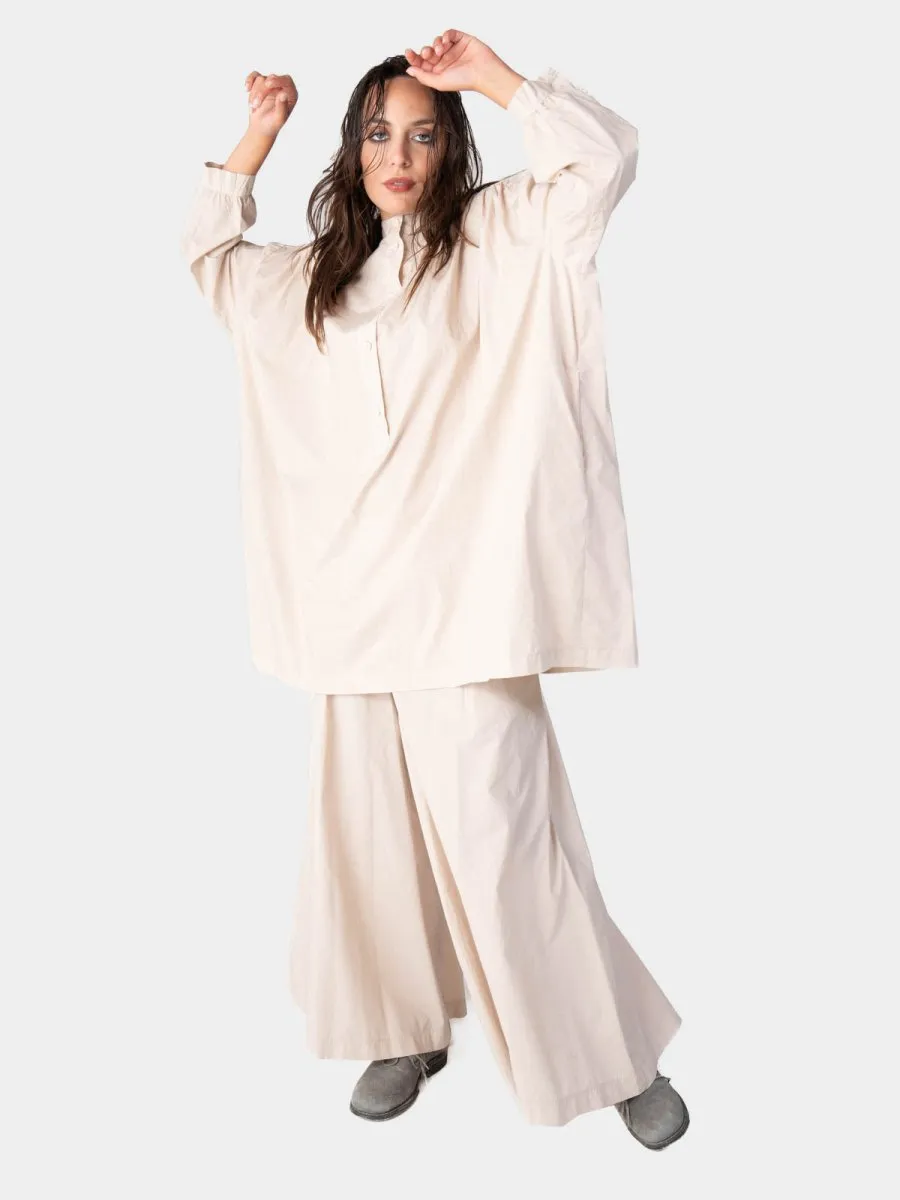 V-Neck 3/4 Sleeve Organic Cotton Blouse