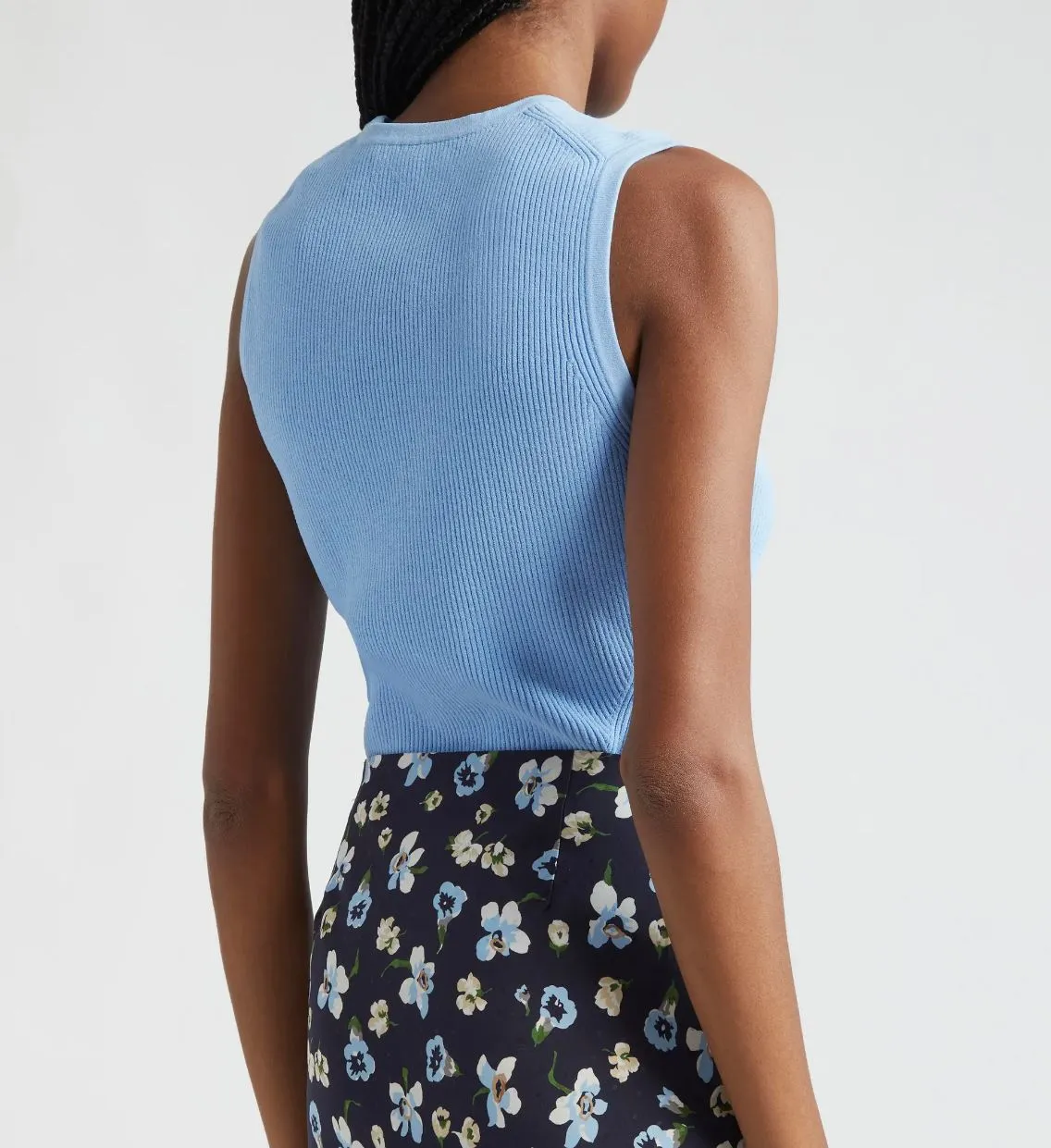 Veronica Beard Crewneck Sid Sleeveless Pullover in Blue Sky