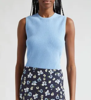 Veronica Beard Crewneck Sid Sleeveless Pullover in Blue Sky