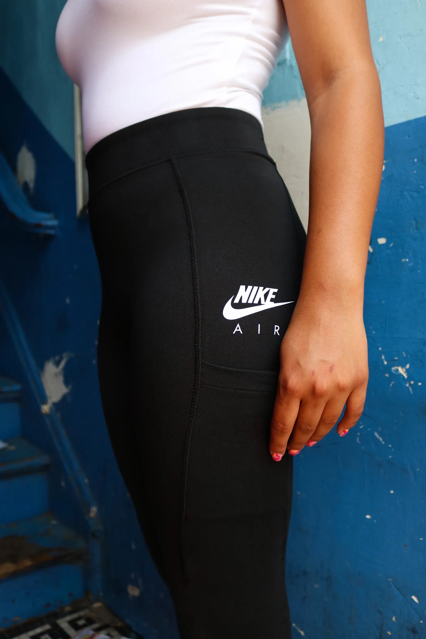 W NIKE AIR HIGH-WAISTED LEGGINGS "BLK"