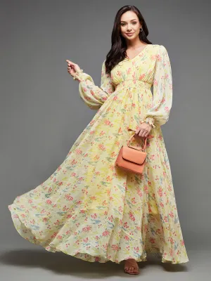 Yellow Floral Maxi Dress