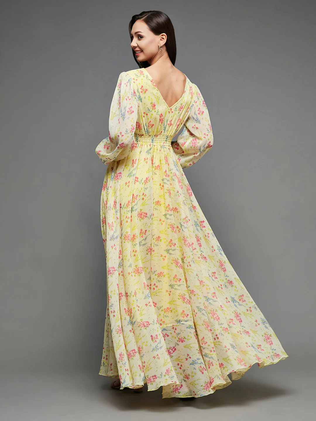 Yellow Floral Maxi Dress