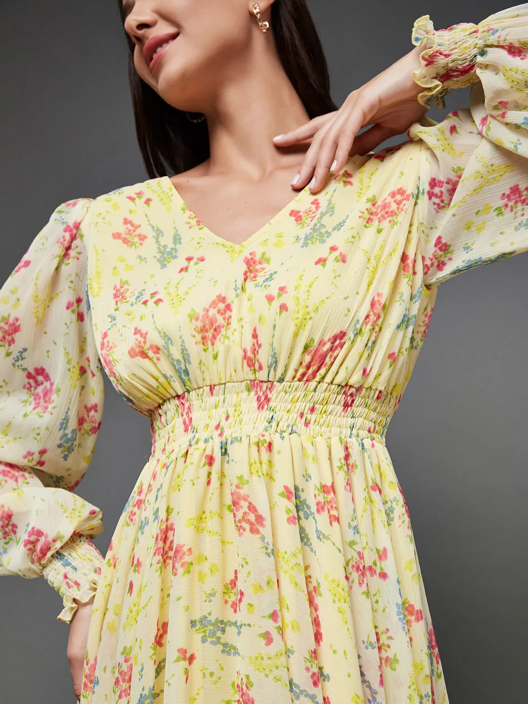 Yellow Floral Maxi Dress